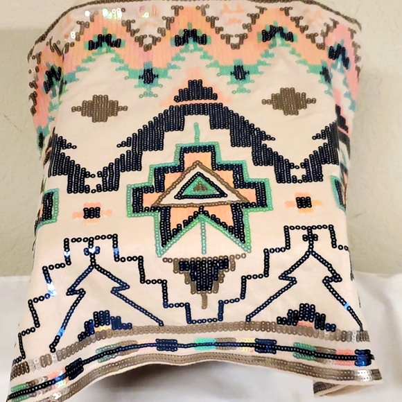 Small Petite Express Sequined Mini Skirt - Picture 3 of 10